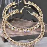 RHINESTONE HOOP EARRINGS